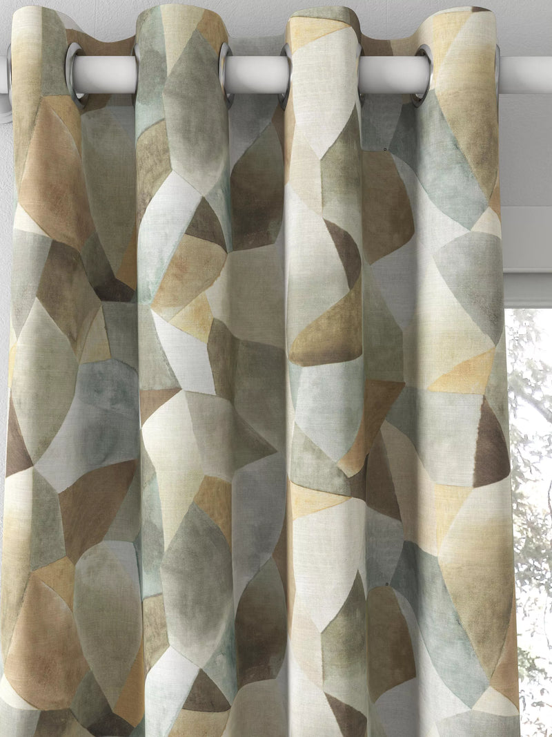 Designers Guild Geo Moderne made to measure curtains in pewter - British product