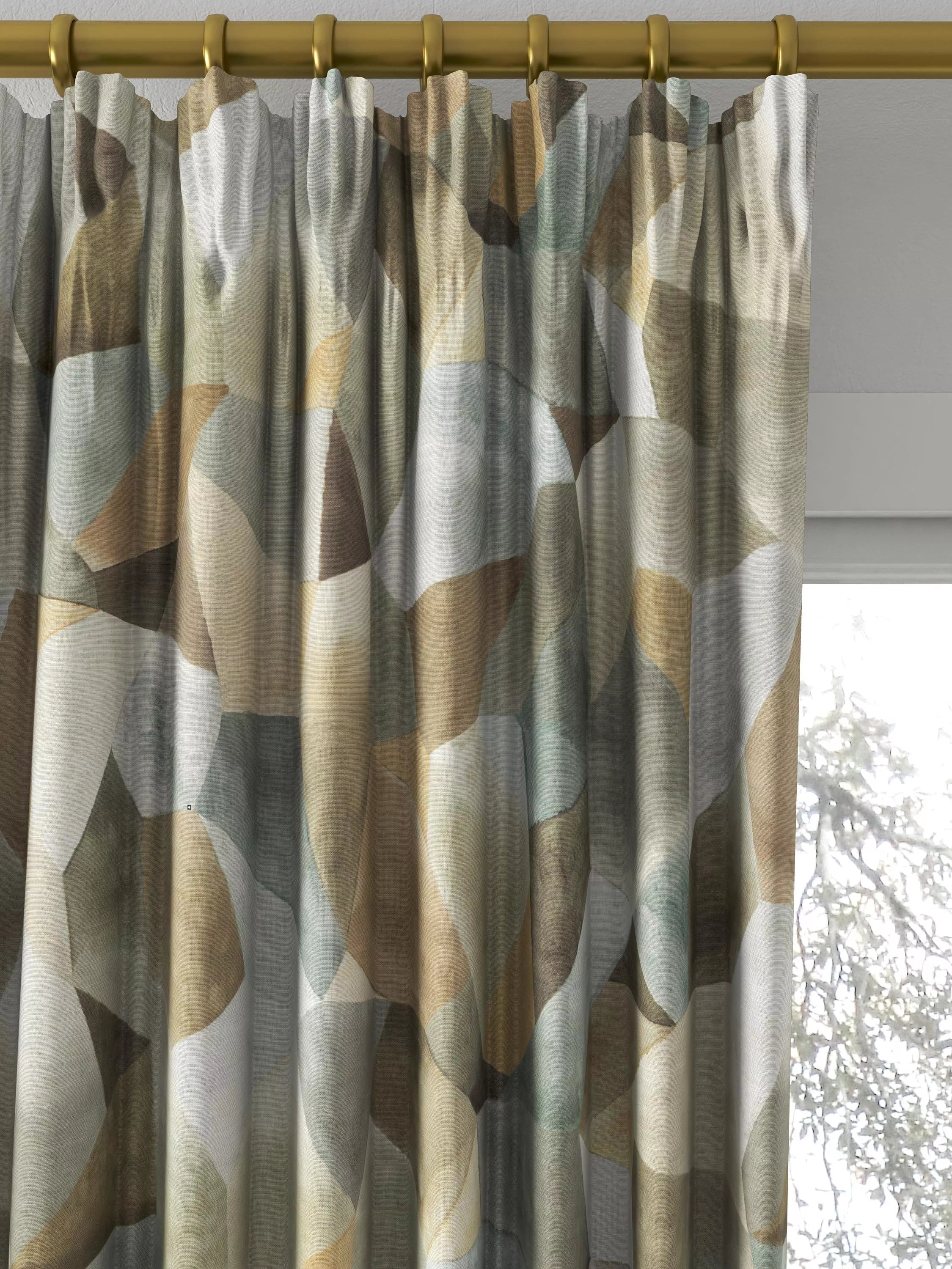 Designers Guild Geo Moderne made to measure curtains in pewter - British product