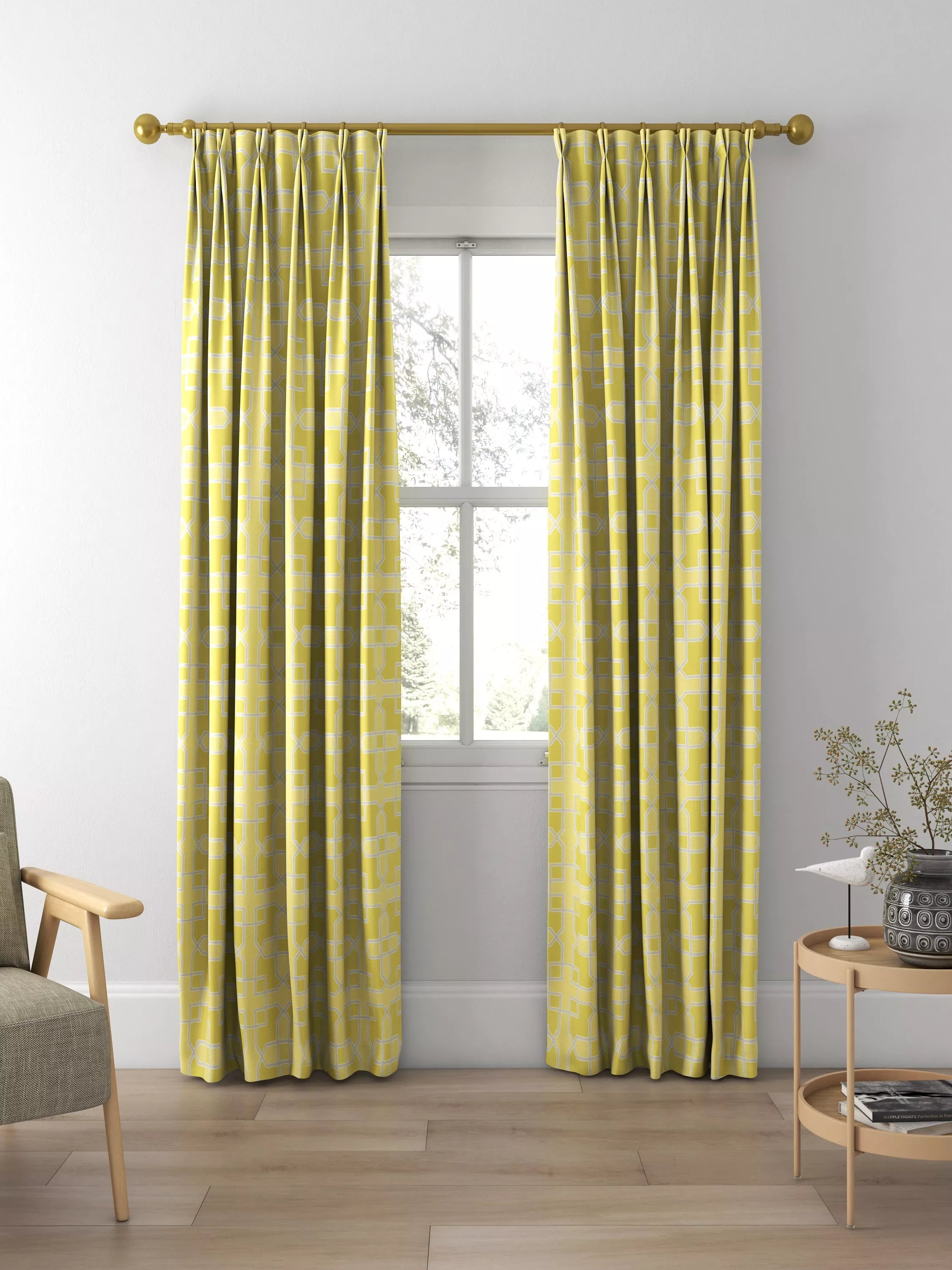 Sanderson Hampton Weave fabric Mimosa made to measure curtains, imported from the UK