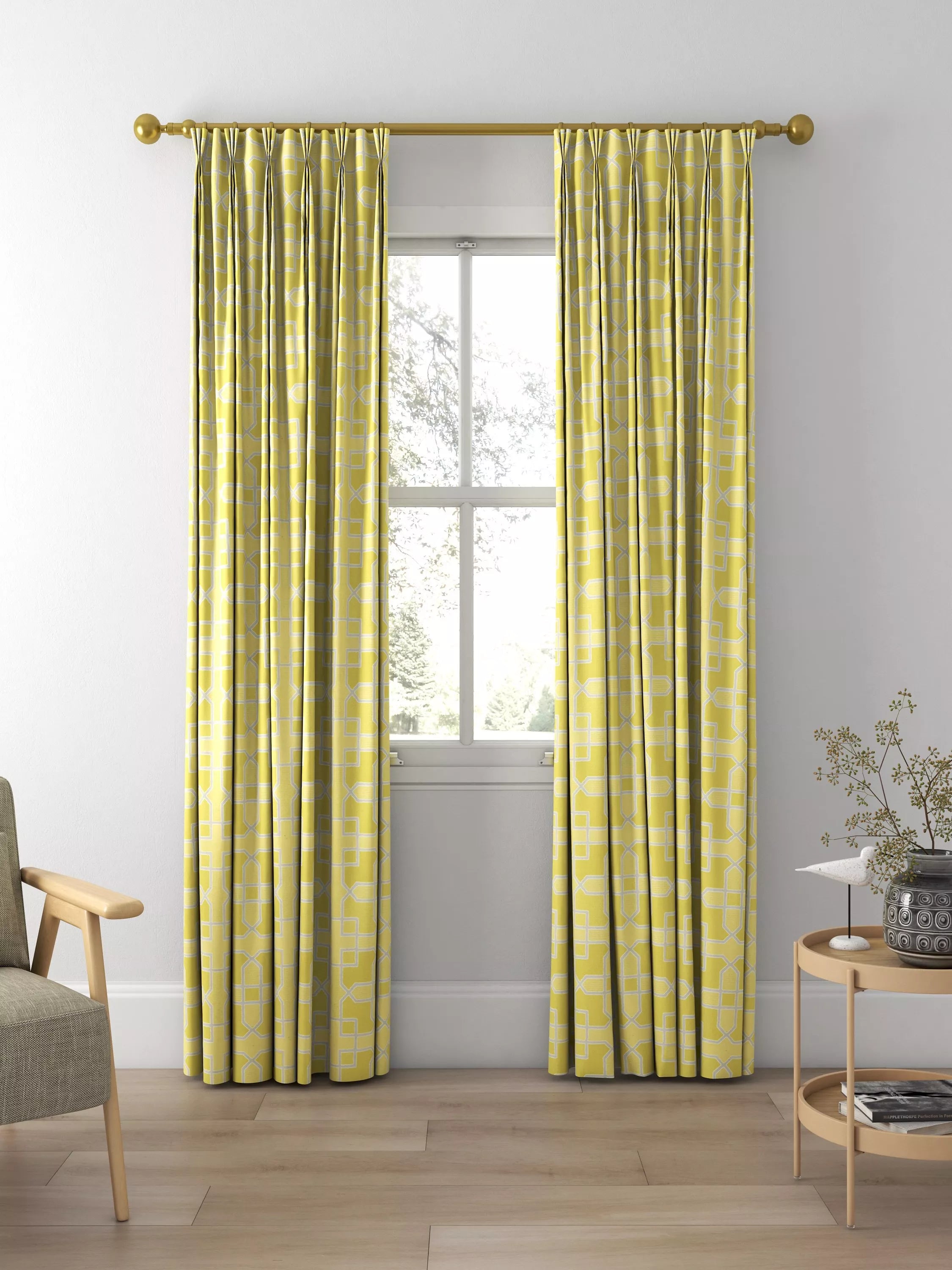 Sanderson Hampton Weave fabric Mimosa made to measure curtains, imported from the UK