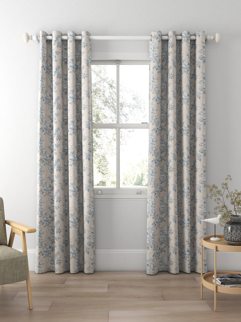 Sanderson Sorilla Damask curtains or roman blind in linen and cotton (British brand)