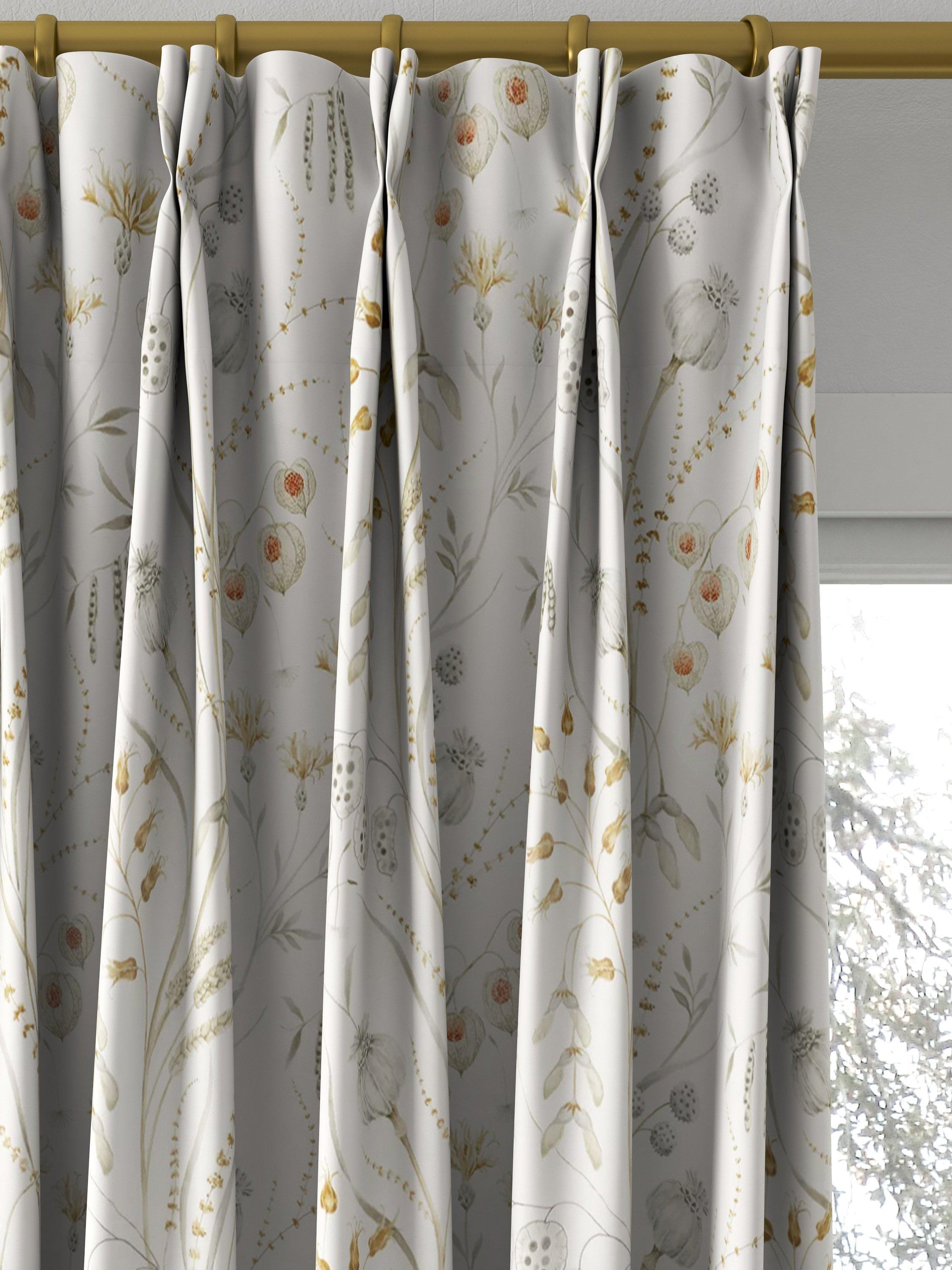 Sanderson Summer Harvest made-to-measure curtain fabric silver/corn, imported from the UK