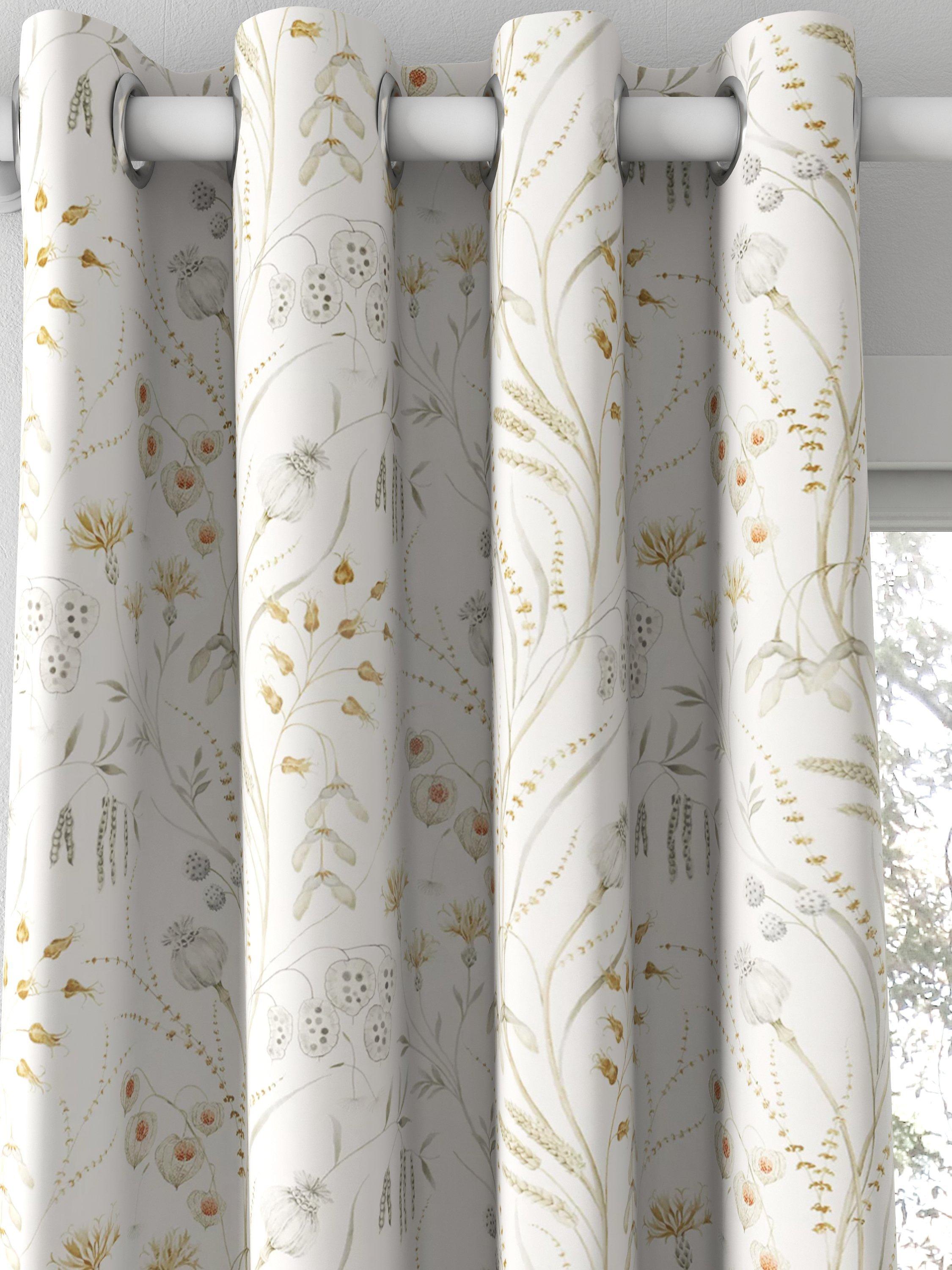 Sanderson Summer Harvest made-to-measure curtain fabric silver/corn, imported from the UK