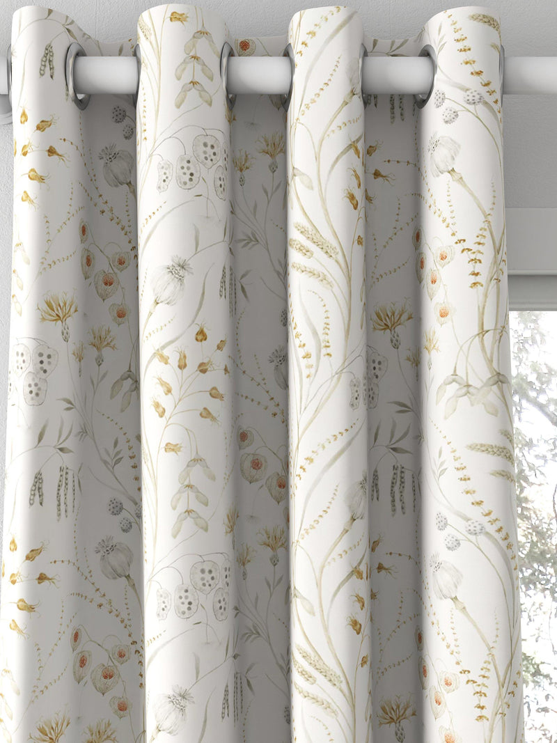 Sanderson Summer Harvest made-to-measure curtain fabric silver/corn, imported from the UK