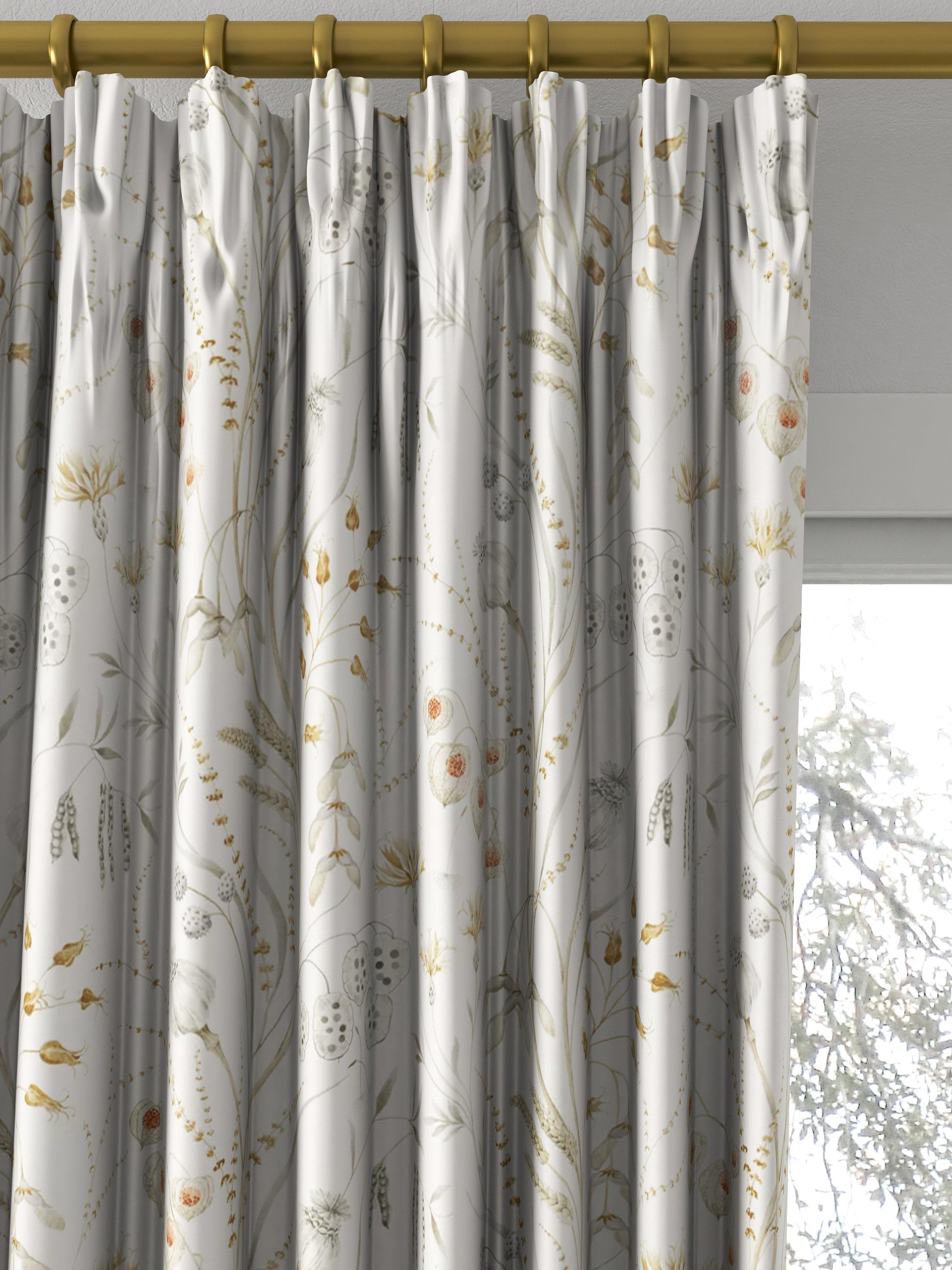 Sanderson Summer Harvest made-to-measure curtain fabric silver/corn, imported from the UK