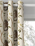 Sanderson ringtailed lemur olive fabric pattern (British brand)