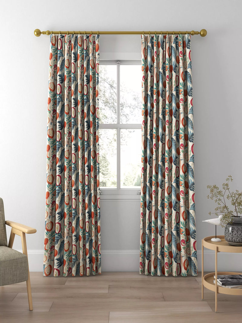 Sanderson Jackfruit curtains or roman blind in indigo, imported from the UK