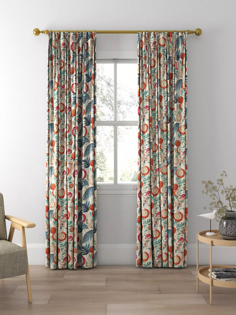 Sanderson Jackfruit curtains or roman blind in indigo, imported from the UK