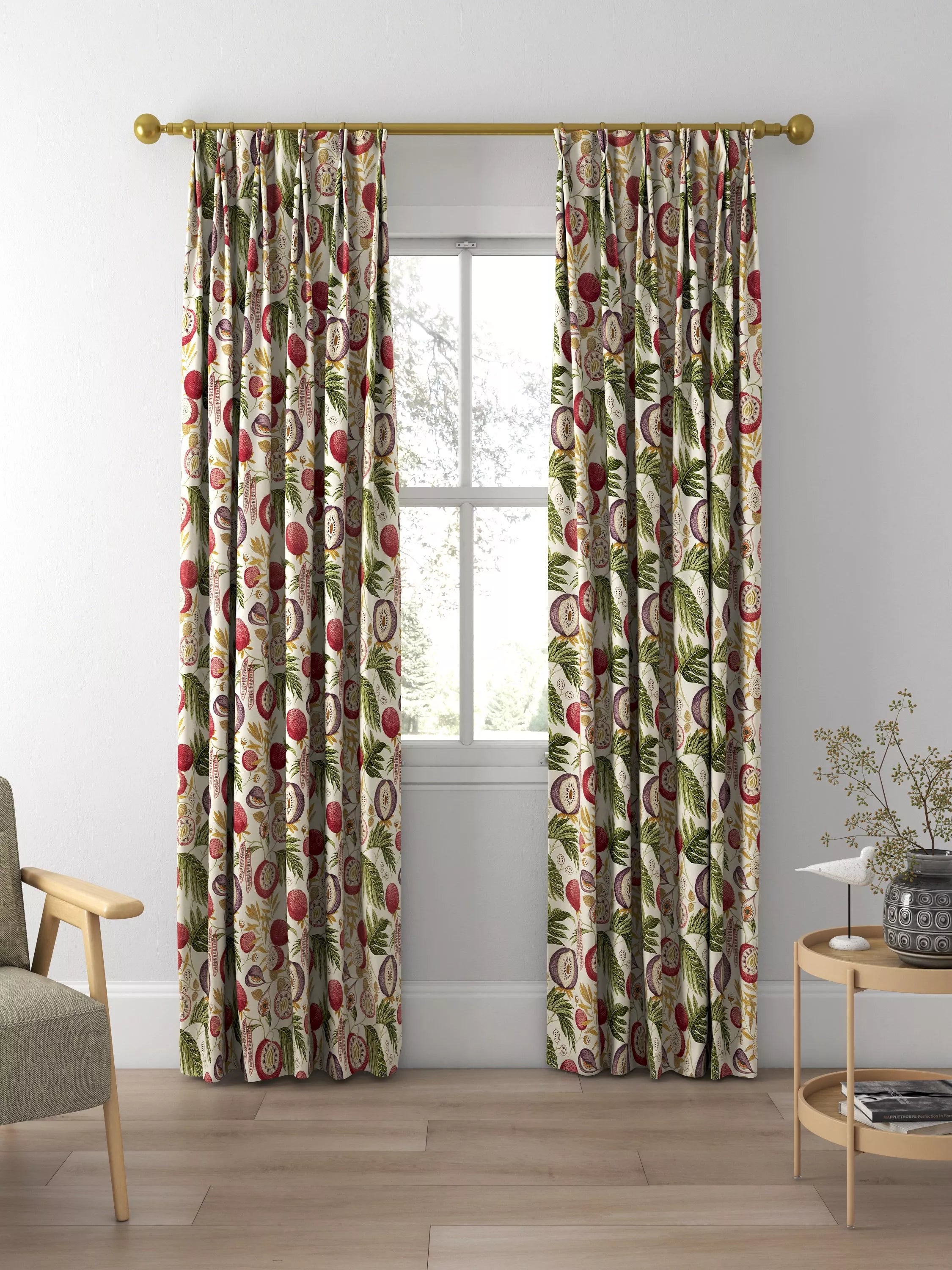 Sanderson Jackfruit fig printed curtains and roman blind - British product