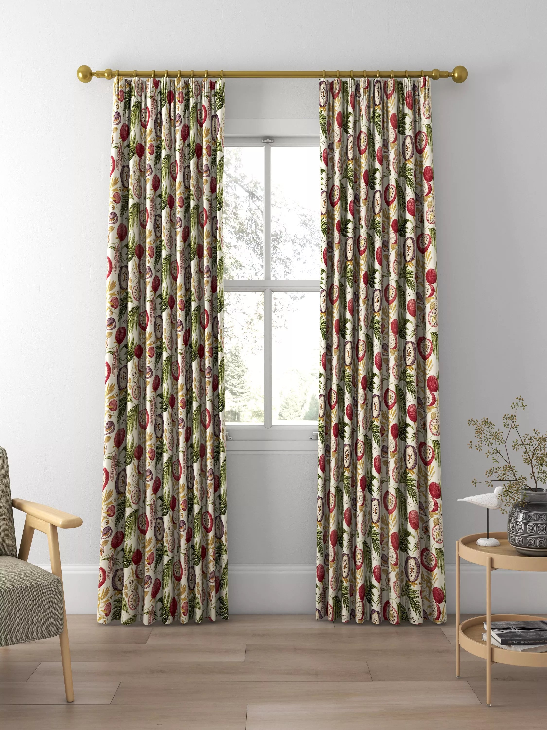 Sanderson Jackfruit fig printed curtains and roman blind - British product