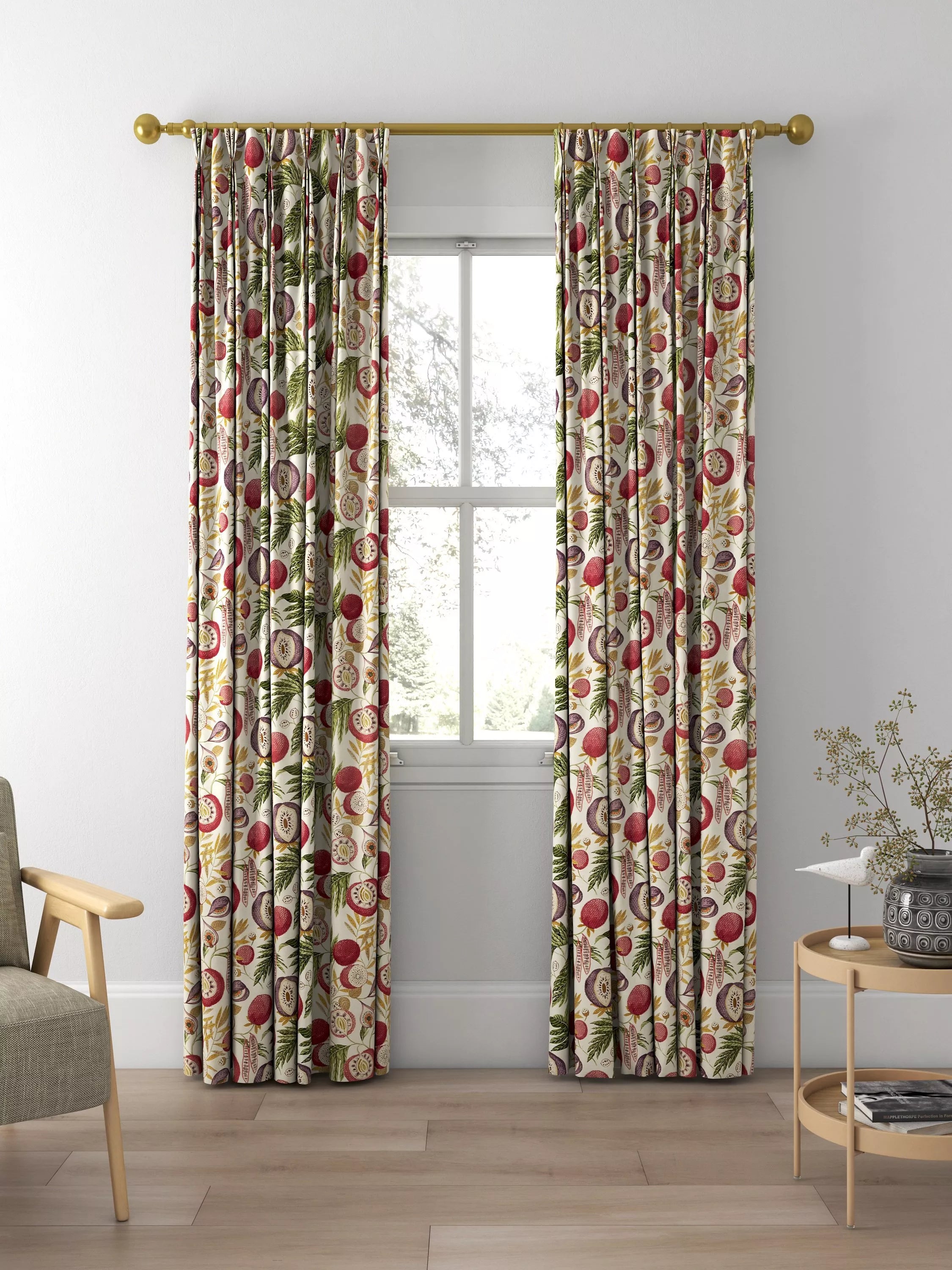 Sanderson Jackfruit fig printed curtains and roman blind - British product