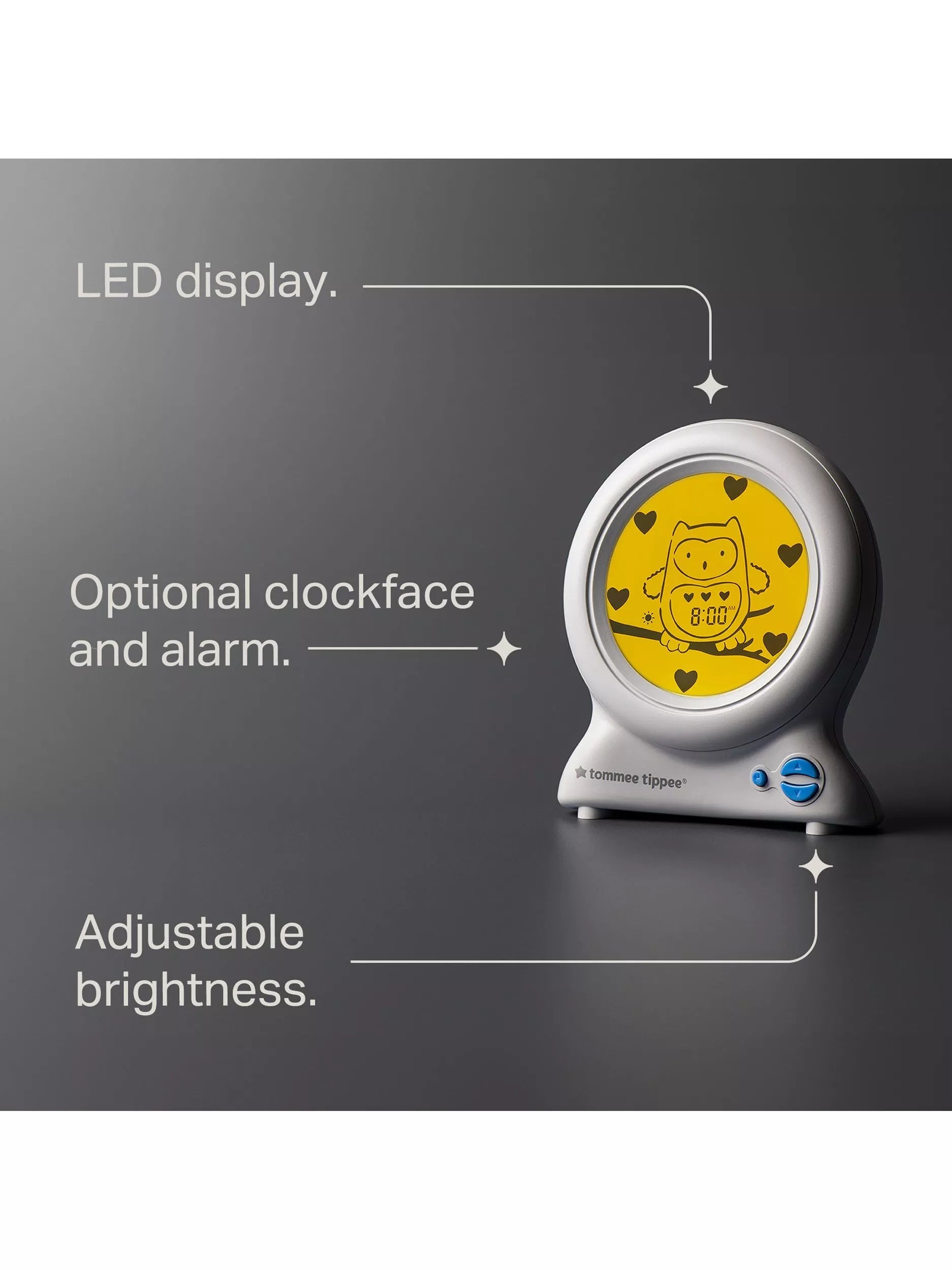 Tommee Tippee sleep trainer clock with night light for children (British brand)