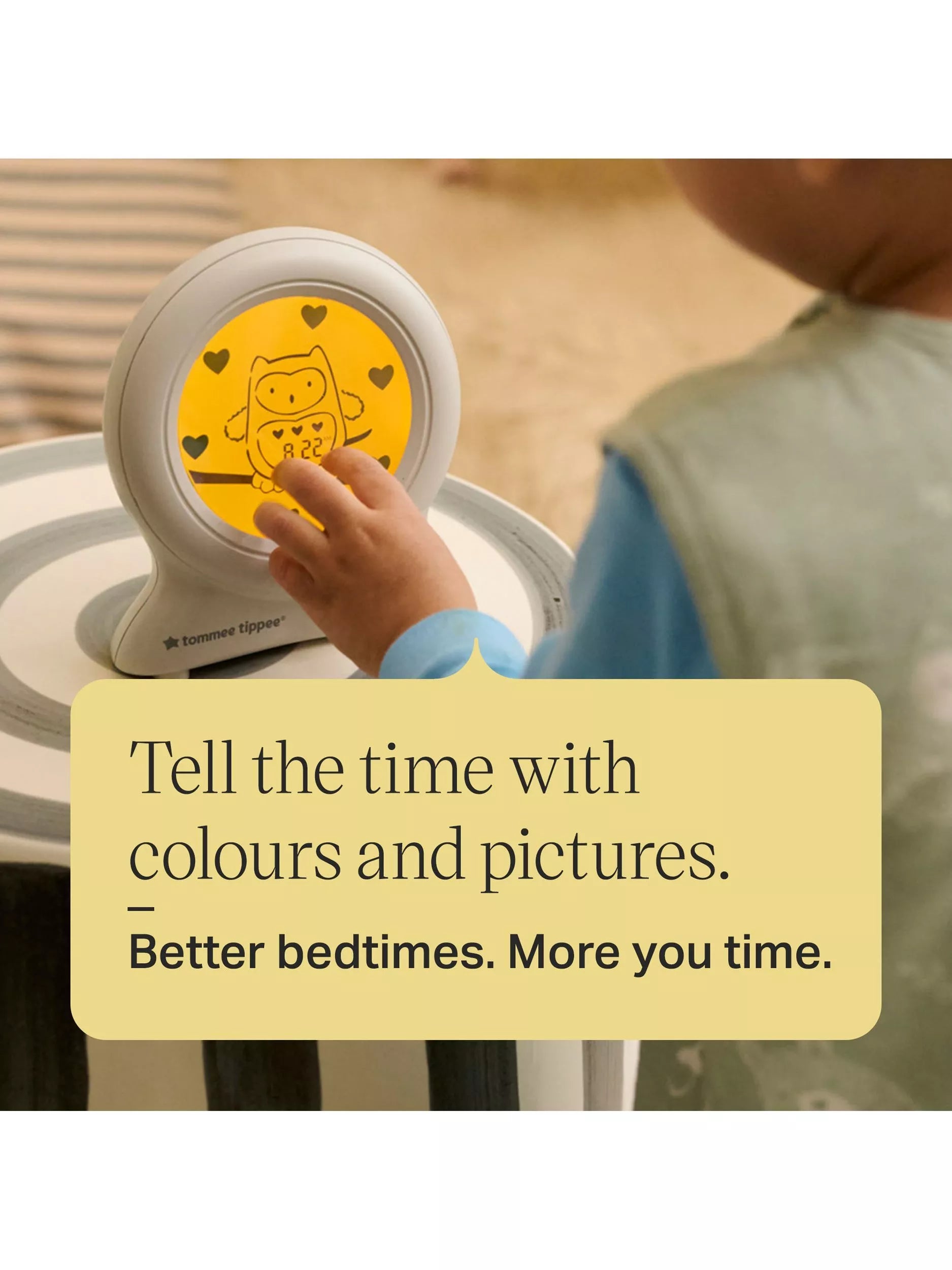 Tommee Tippee sleep trainer clock with night light for children (British brand)