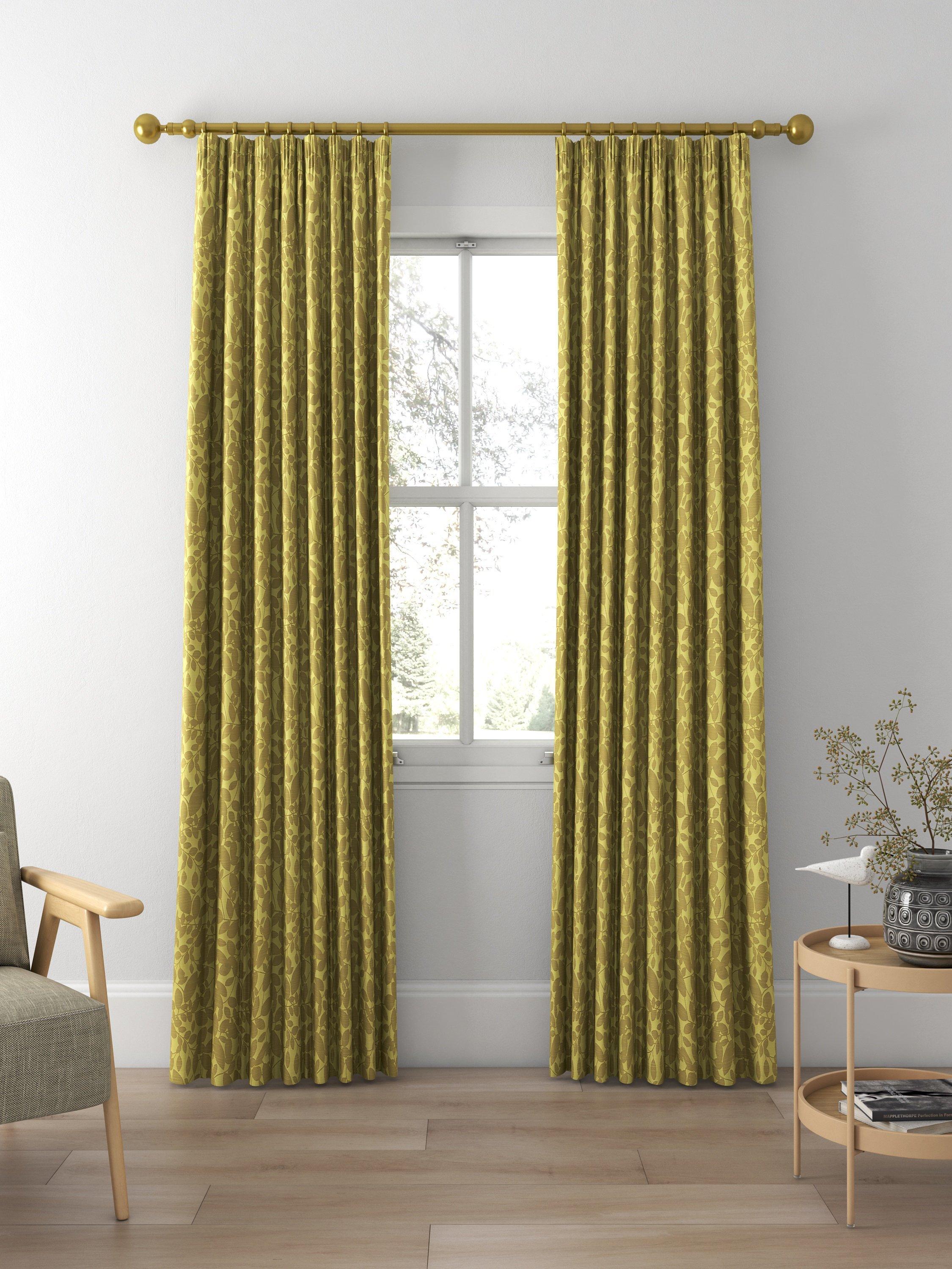 Prestigious Textiles Jude fabric lime made to measure curtain (British brand)