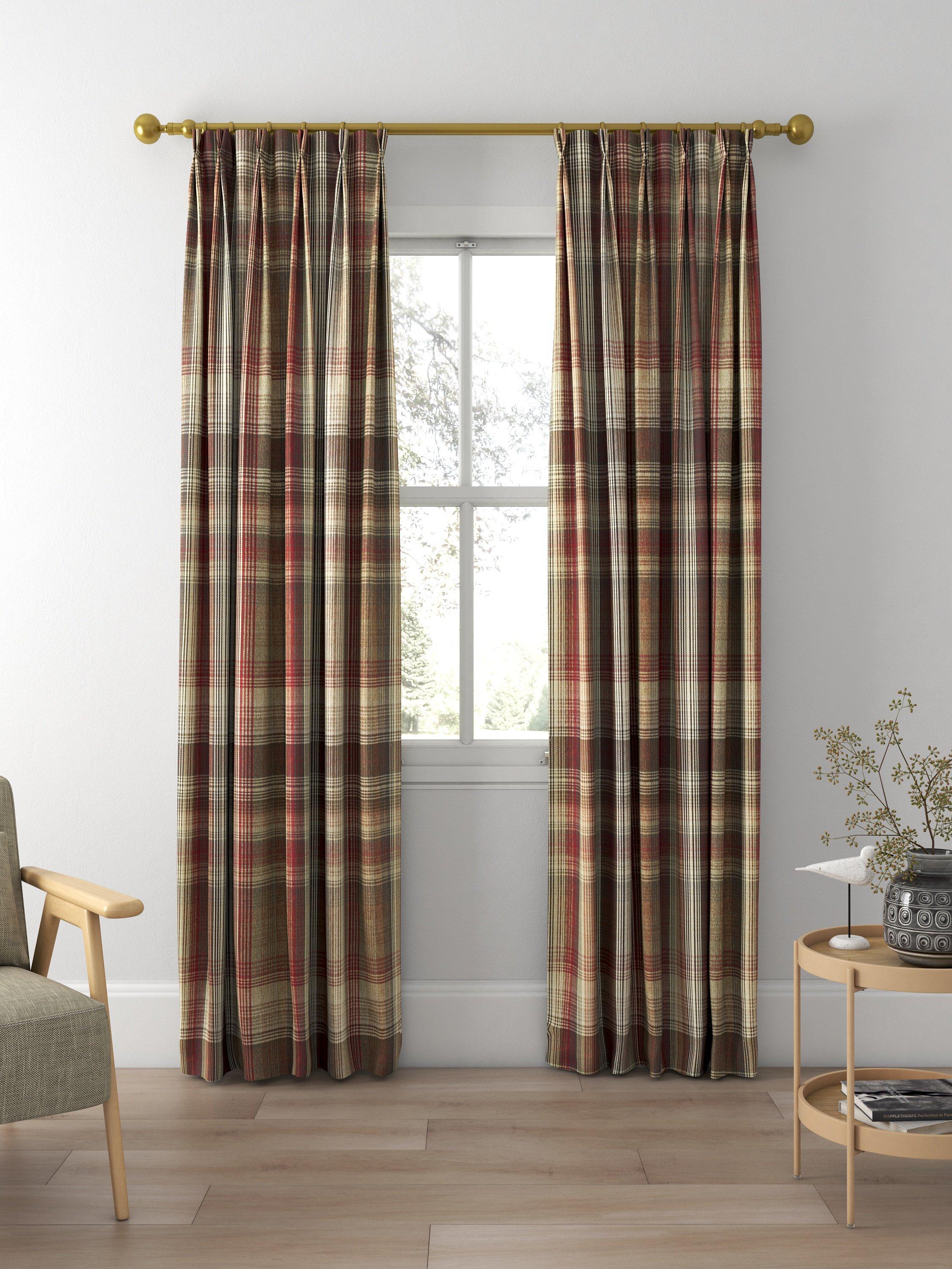 Prestigious Textiles Felix curtains Redwood check, imported from the UK