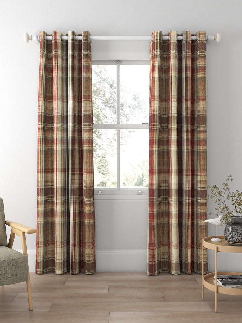 Prestigious Textiles Felix curtains Redwood check, imported from the UK