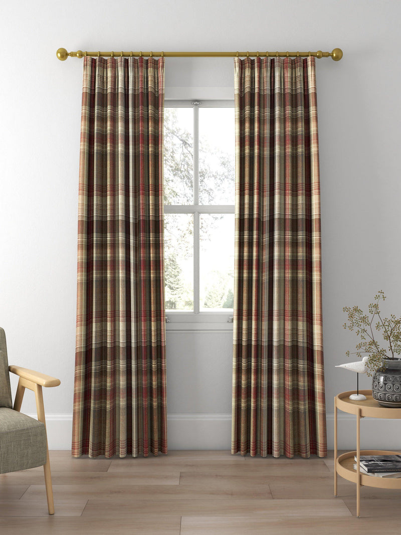 Prestigious Textiles Felix curtains Redwood check, imported from the UK
