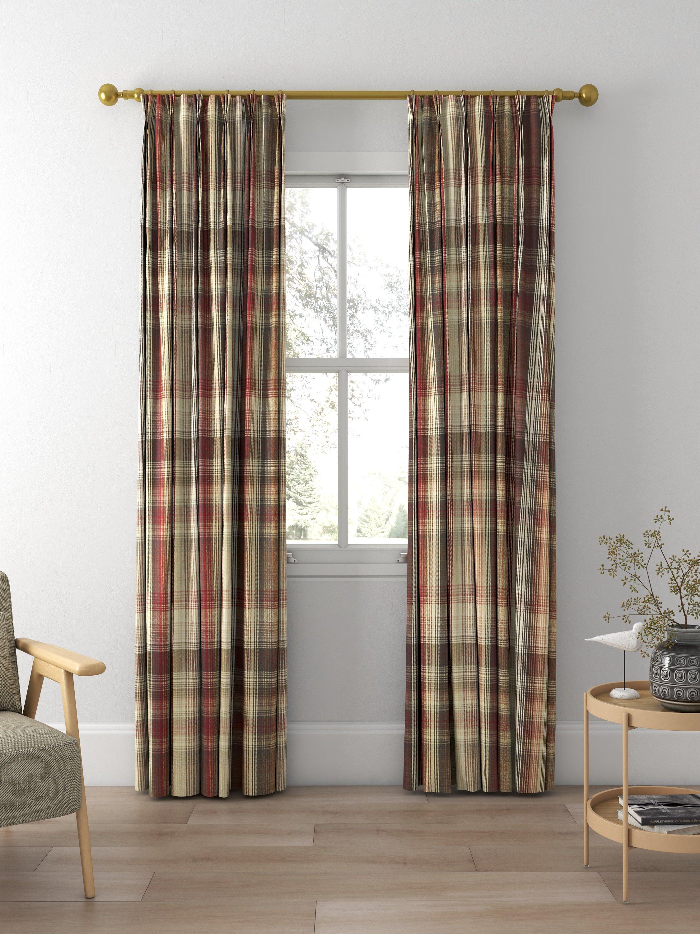 Prestigious Textiles Felix curtains Redwood check, imported from the UK