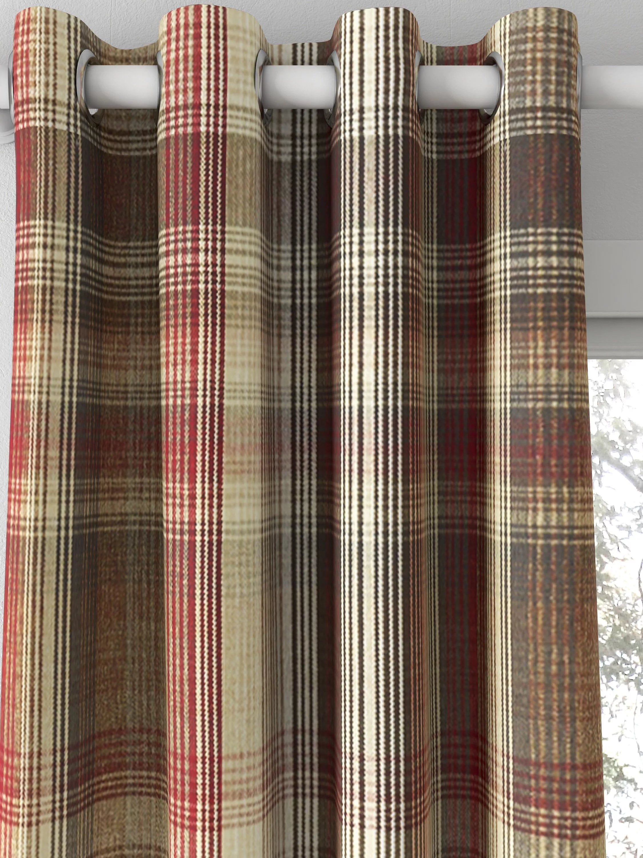 Prestigious Textiles Felix curtains Redwood check, imported from the UK