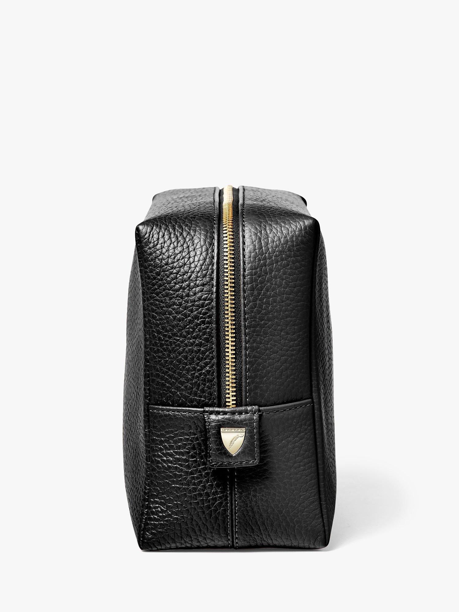 Aspinal of London pebble leather toiletry bag large - British product