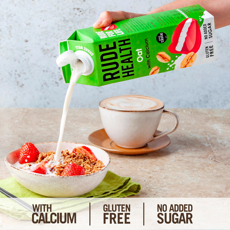 Rude Health oat drink with calcium 1L, imported from the UK