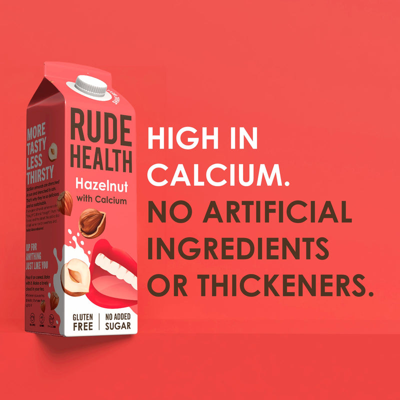 Rude Health hazelnut drink with calcium 1L (British brand)