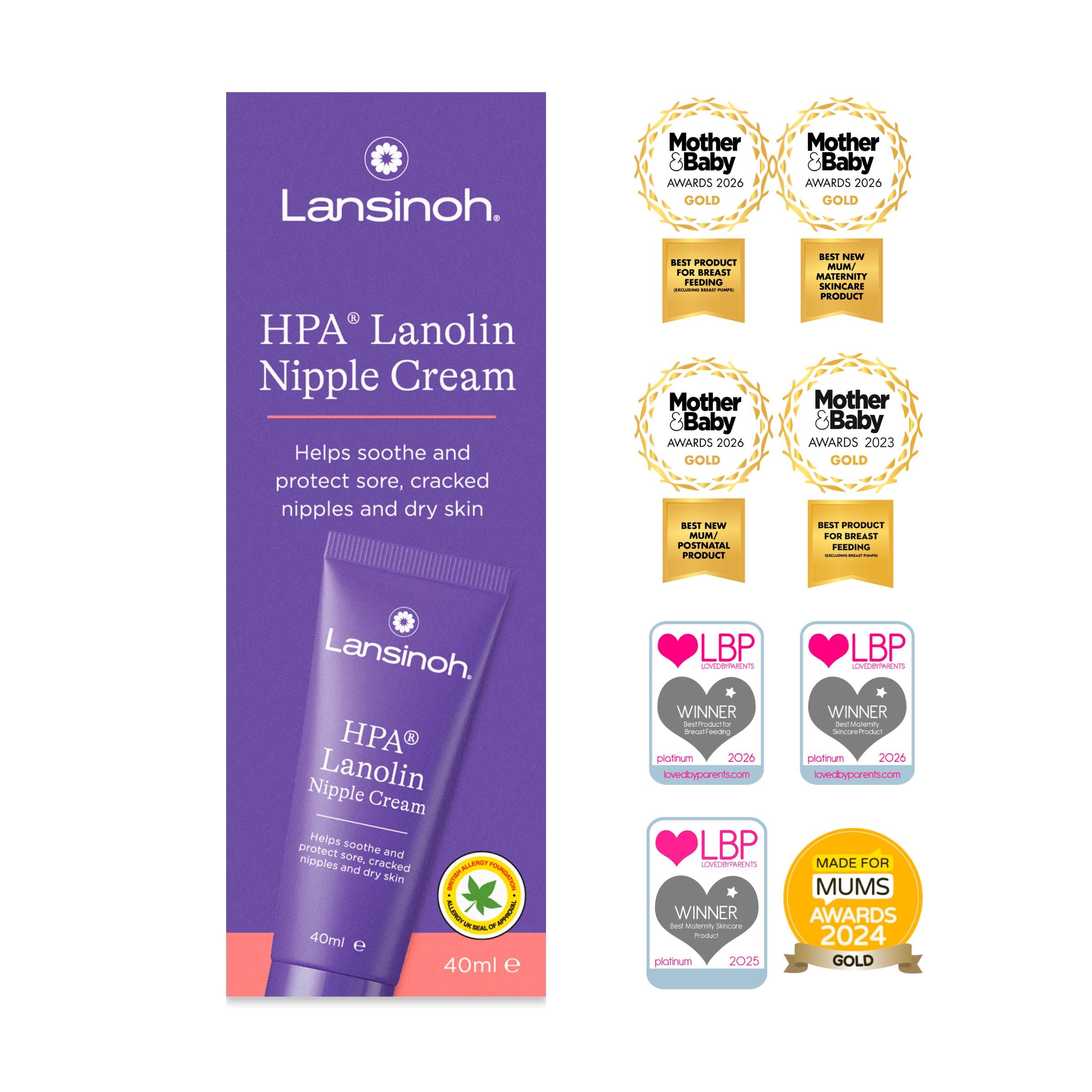 Lansinoh HPA Lanolin nipple cream 40ml, imported from the UK