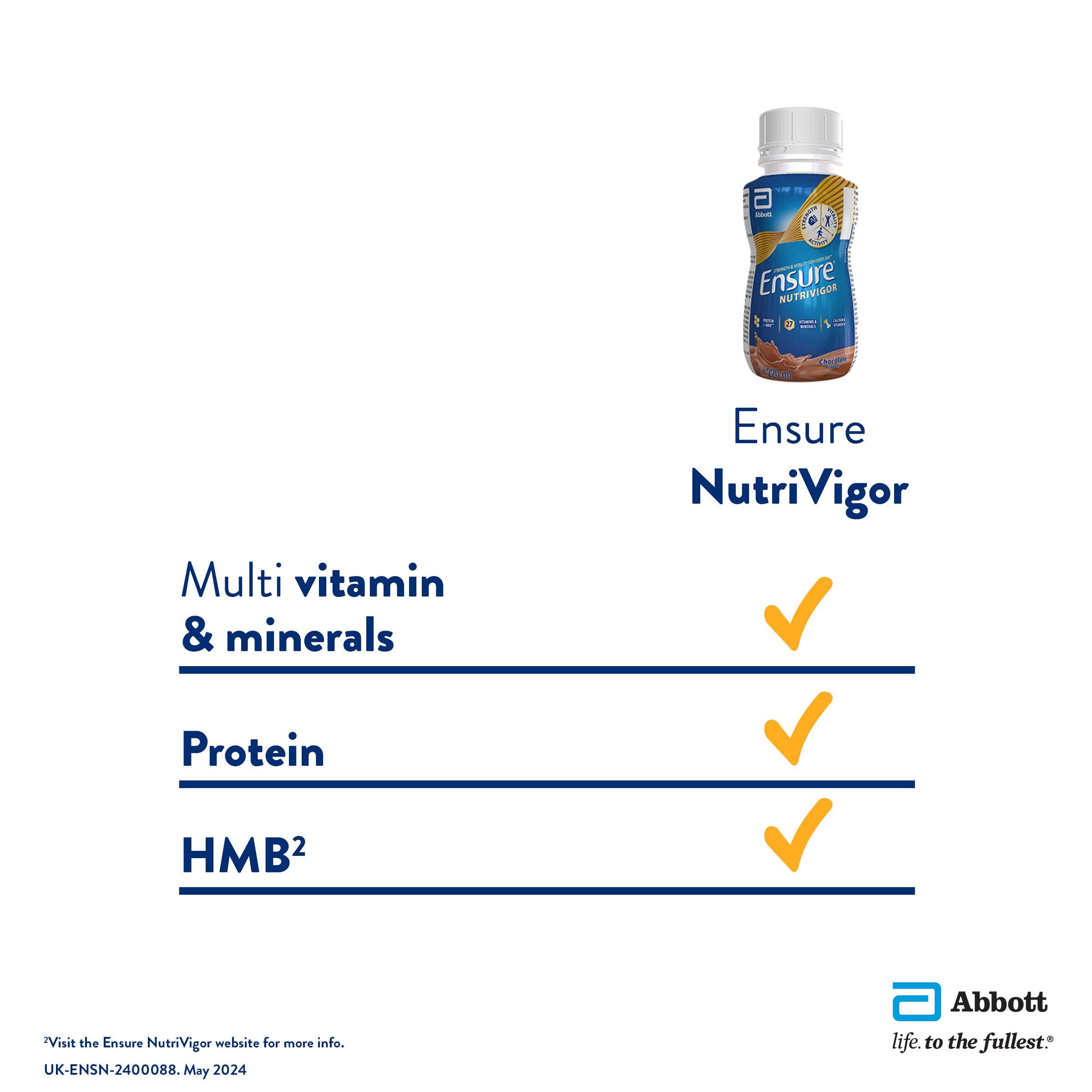 Ensure Nutrivigor chocolate shake 220ml - British product