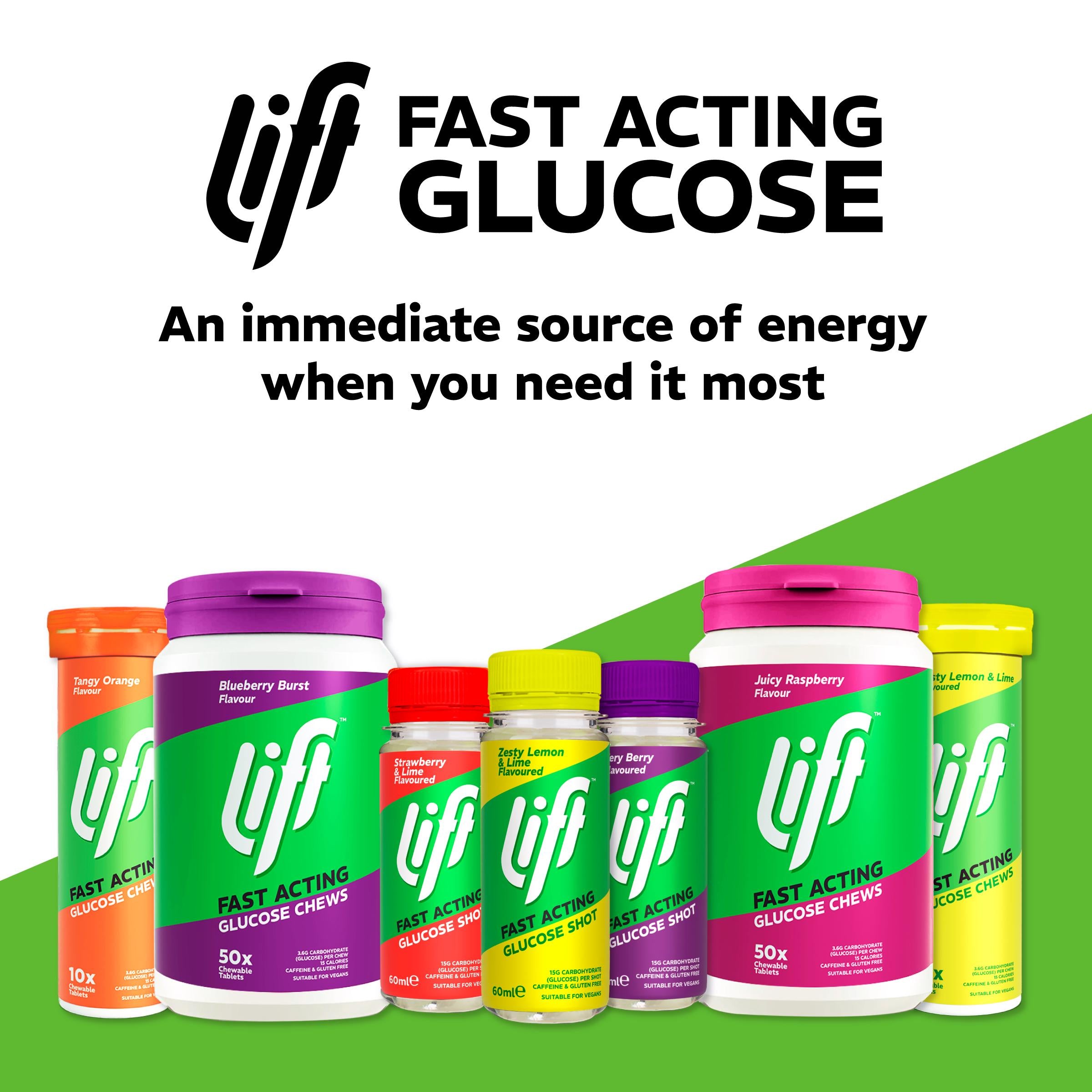 Lift glucose drink shot Lemon Lime 60ml, imported from the UK