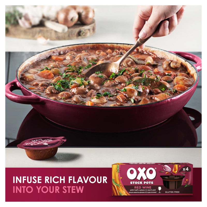 Oxo Red Wine Stock Pot 4 packs of 20g, imported from the UK