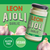 LEON vegan garlic aioli 240ml jar (British brand)