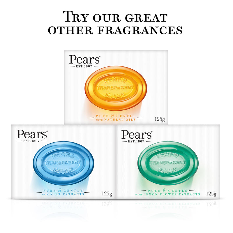 Pears Lemon Flower Bar Soap 125g transparent (British brand)