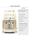 Smeg Drip Coffee Machine Black Gloss 1.4 Litre (British brand)