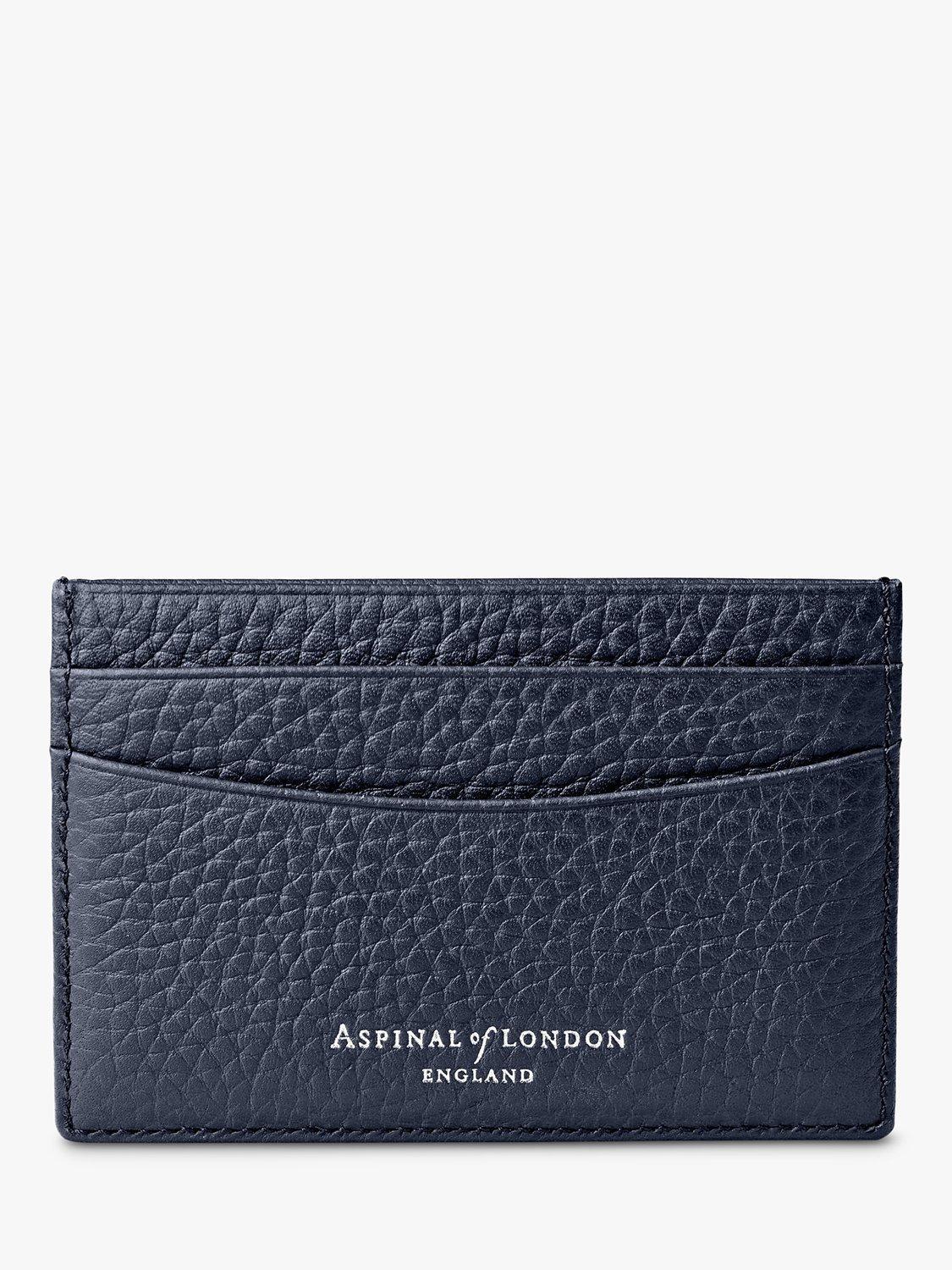 Aspinal of London pebble leather slim credit card case, UK version