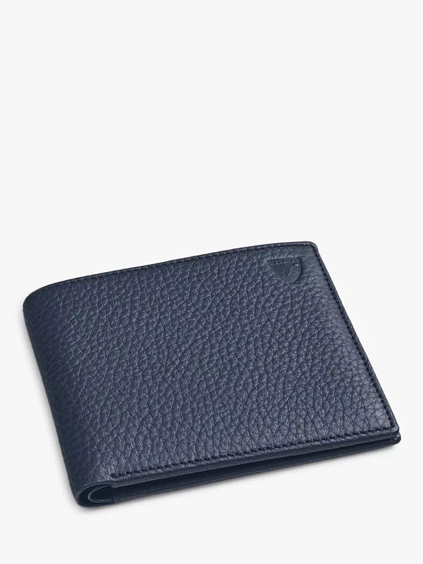 Aspinal of London 8 Card Billfold Pebble Leather Wallet
