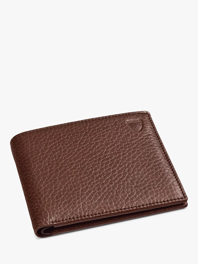 Aspinal of London 8 Card Billfold Pebble Leather Wallet
