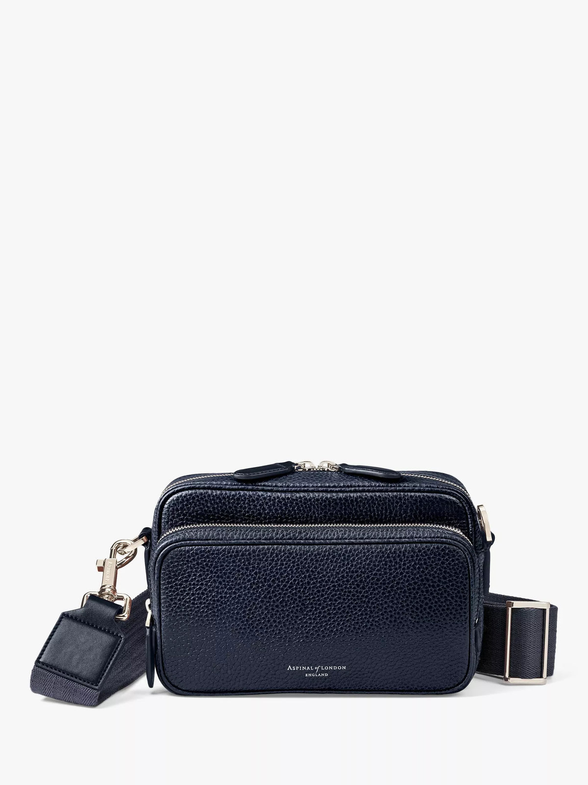Aspinal of London East West pebble leather messenger bag (British brand)
