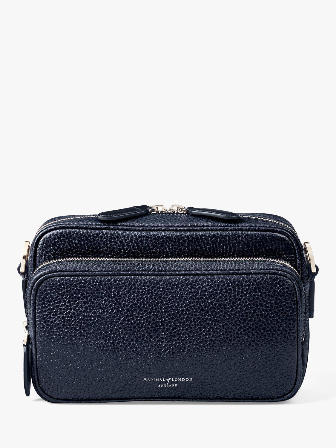 Aspinal of London East West pebble leather messenger bag (British brand)