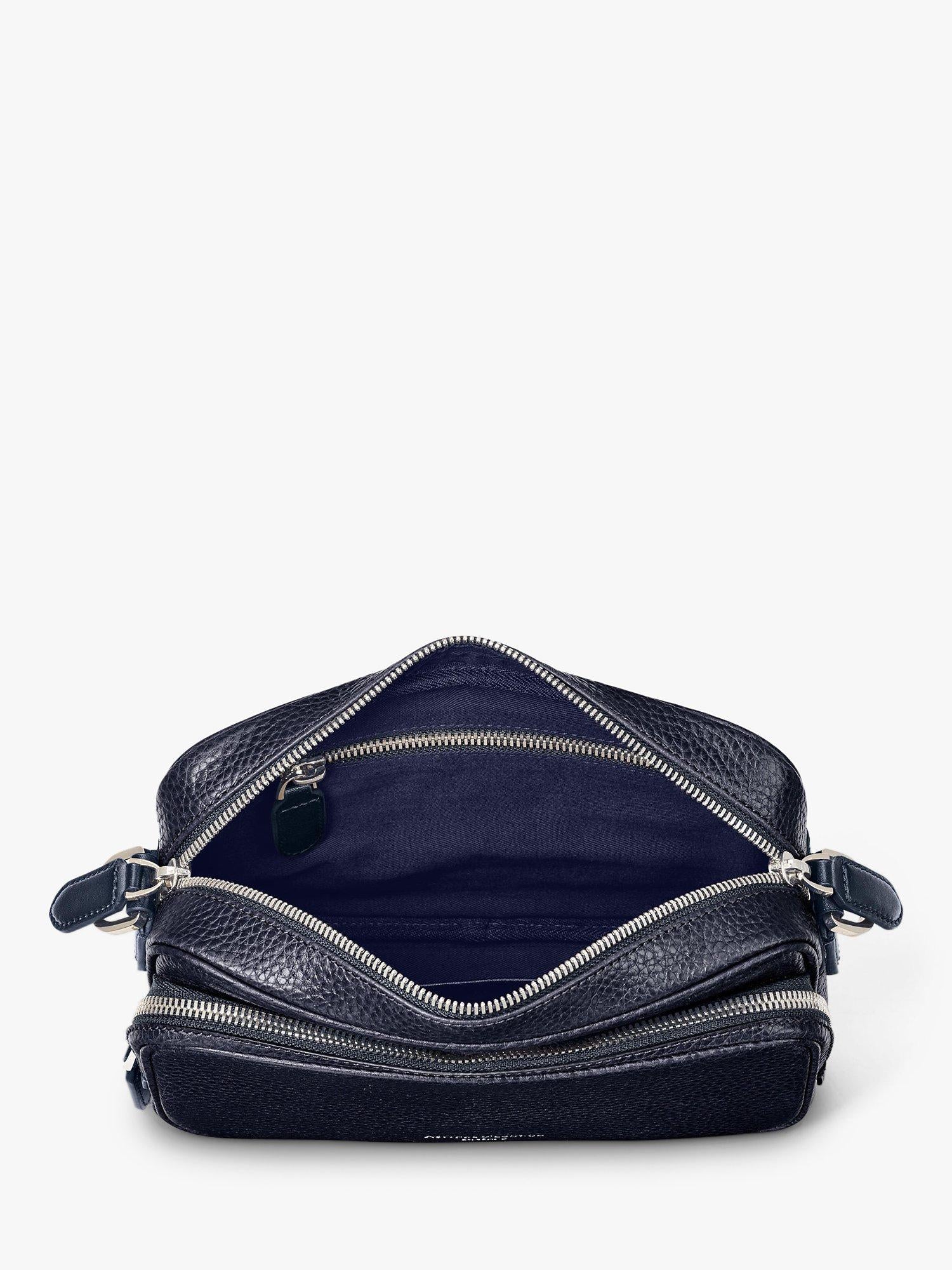 Aspinal of London East West pebble leather messenger bag (British brand)