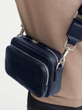 Aspinal of London East West pebble leather messenger bag (British brand)