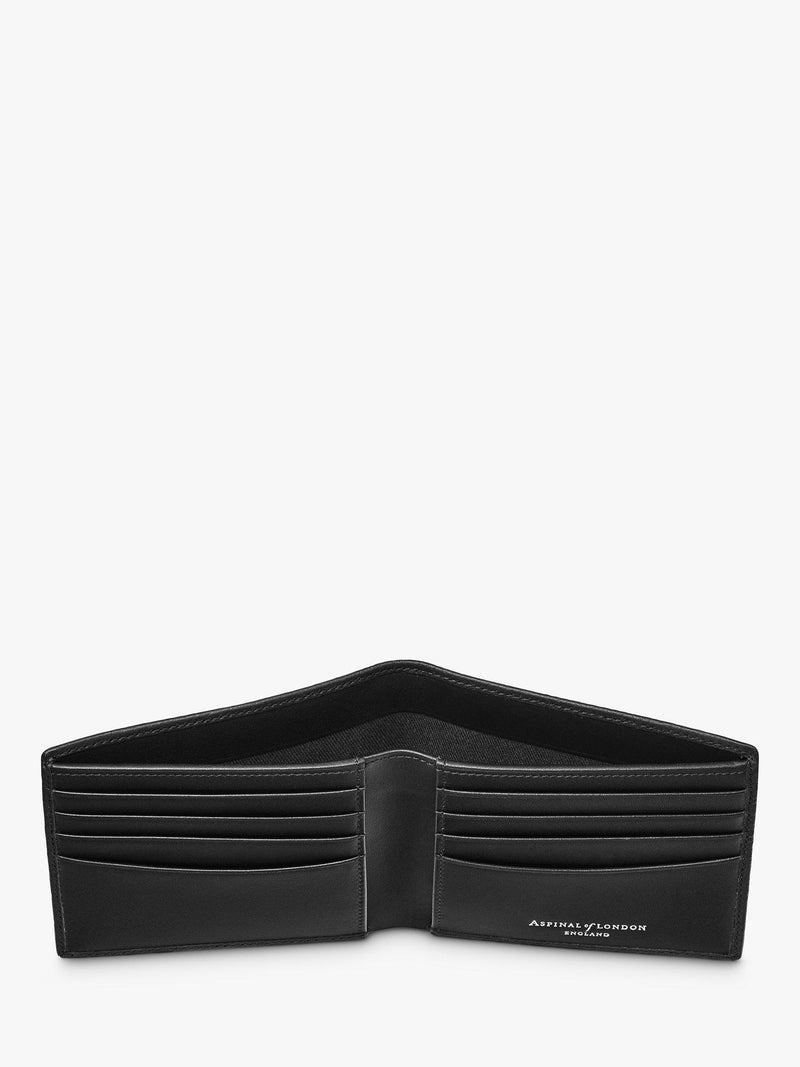 Aspinal of London 8-card billfold wallet pebble leather (British brand)
