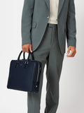 Aspinal of London small Mount Street pebble grain leather laptop bag, imported from the UK