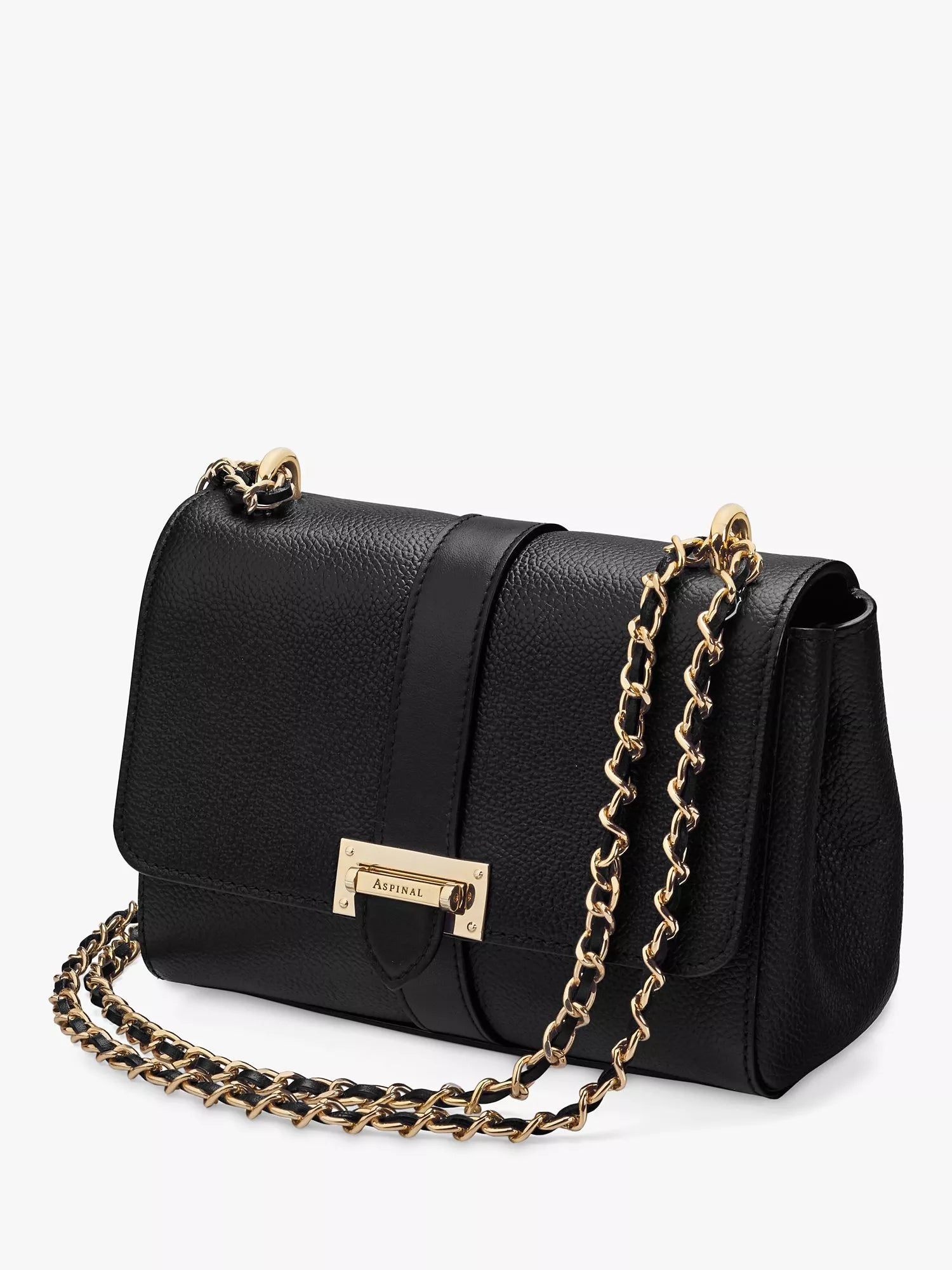 Aspinal of London Lottie small pebble leather shoulder bag, imported from the UK