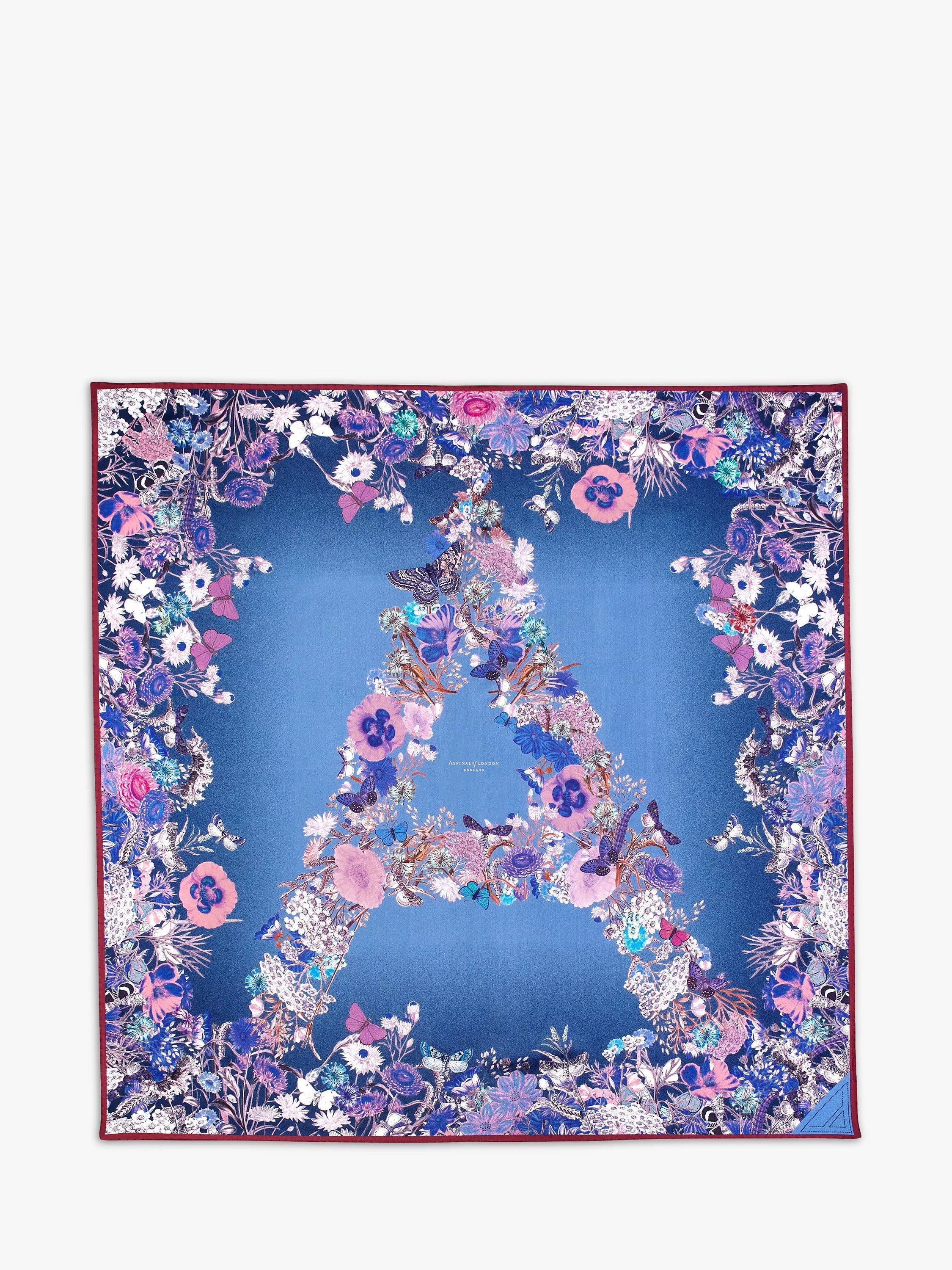 Aspinal of London Ombre A Floral Silk Square Scarf 90x90cm