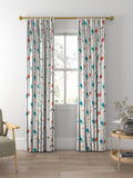 Scion Oxalis abstract leaf print curtains in pimento and marine, UK version