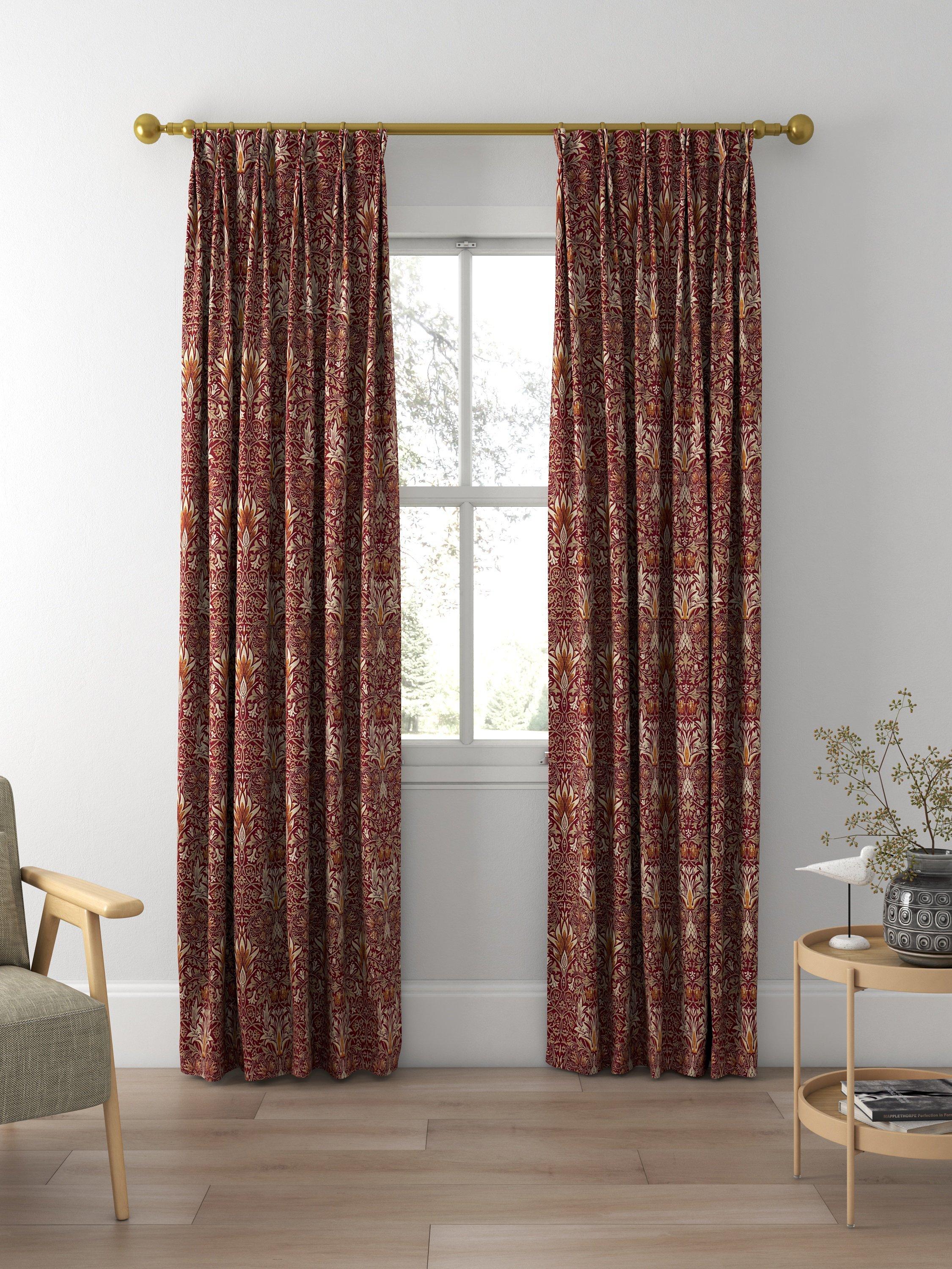 Morris & Co. Snakeshead curtains or roman blind claret/gold made to measure, imported from the UK