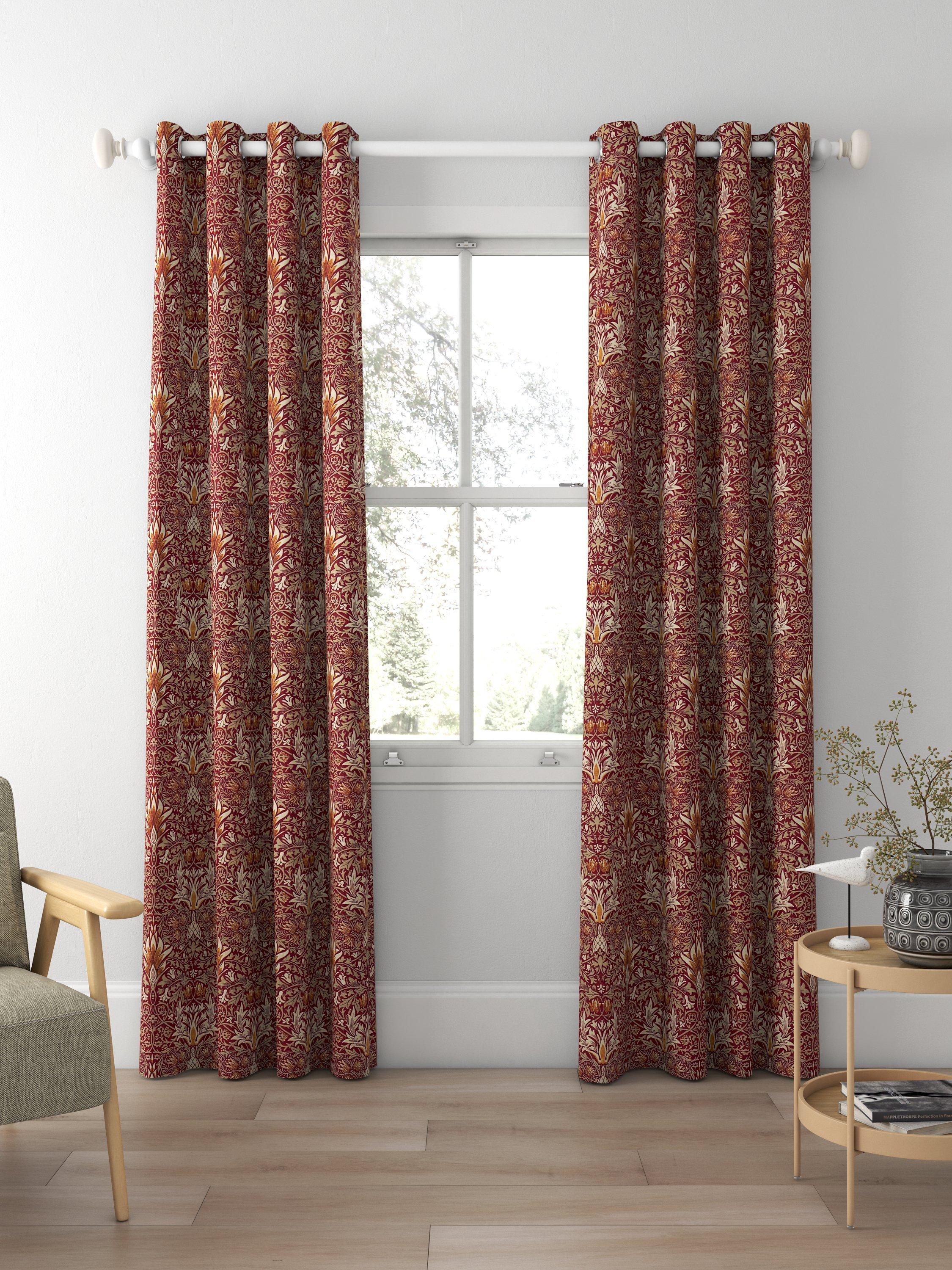 Morris & Co. Snakeshead curtains or roman blind claret/gold made to measure, imported from the UK