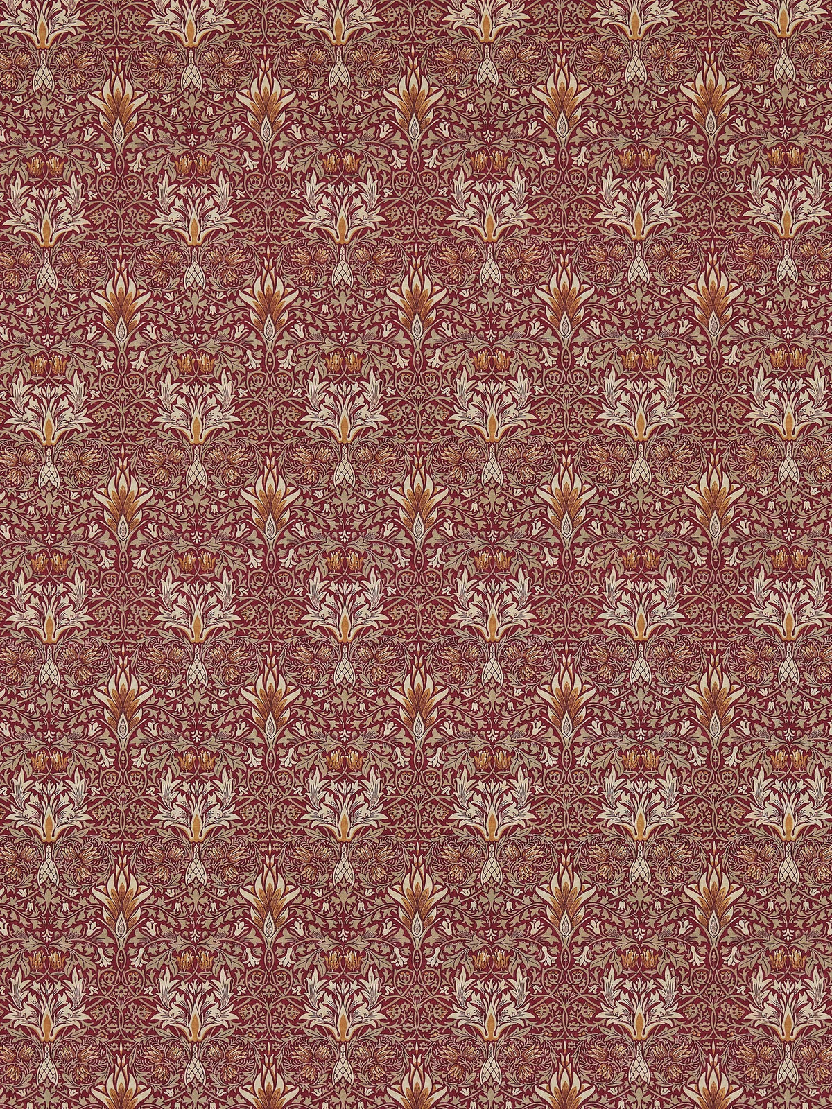 Morris & Co. Snakeshead curtains or roman blind claret/gold made to measure, imported from the UK