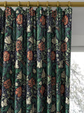 Morris & Co. Compton curtains indigo green floral pattern, made to measure - British product