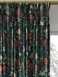 Morris & Co. Compton curtains indigo green floral pattern, made to measure - British product